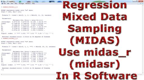 midas regression in r|midasr package .
